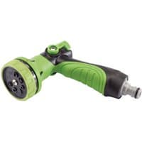 Green and black Draper 8 Pattern Plastic Spray Gun with ergonomic grip and adjustable nozzle.