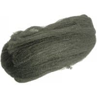 Coarse steel wool bundle, dark gray, by Faithfull, 450g, fibrous texture for cleaning and polishing surfaces.