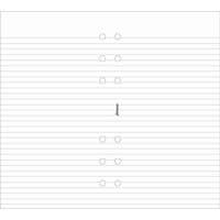 Filofax Personal white ruled notepaper refill with six punched holes and horizontal lines.