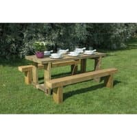 Forest Garden Wooden Garden Table and Bench Set 1.8m - image 3