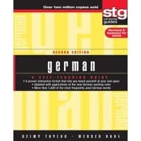 "German self-teaching guide, second edition, black and yellow cover with red accents, by Heimy Taylor and Werner Haas"