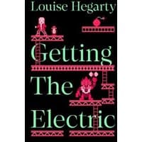 "Getting the Electric" book by Pan Macmillan, black cover with retro arcade game graphics in pink and green.