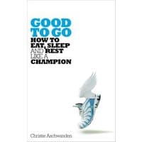 "Good to Go book cover with winged sneaker illustration and bold blue title text"