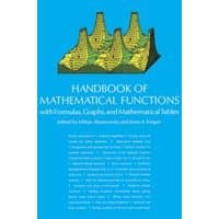 Blue cover book "Handbook of Mathematical Functions" with yellow 3D graph illustration by Dover Publications Inc.