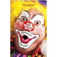 "How Brands Blow" book cover featuring a clown face with exaggerated makeup and a red nose.