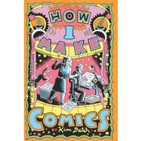 Colorful comic book cover titled "How I Make Comics" with illustrated characters and vibrant patterns.