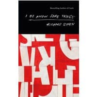 Black and red book cover, "I Do Know Some Things" by Vintage Publishing, with abstract white letters.