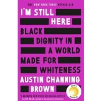 Purple book cover, "I'm Still Here" by Austin Channing Brown, bold black text, white and yellow circular badge.