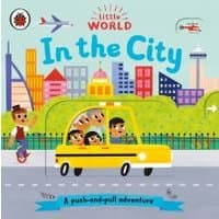 Children's book "In the City" with a yellow taxi, cityscape, and diverse characters on the cover.