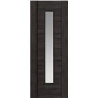 Dark grey glazed laminate internal door with vertical glass panel, sleek modern design by JB Kind.