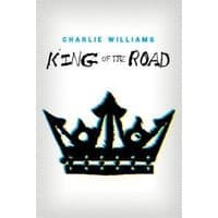 Book cover of "King of the Road" by Charlie Williams, featuring a black crown silhouette on a white background.