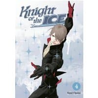 "Knight of the Ice 4 manga cover featuring a figure skater in a black outfit with red gloves and a dynamic pose."