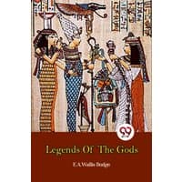 "Legends of the Gods book by Double 9 Books, cover with Egyptian art and hieroglyphics, brown and red accents"