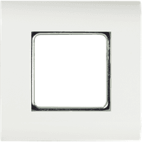 White LogiLink flush mount faceplate, 80x80mm, with central 45x45mm opening and sleek minimalist design.