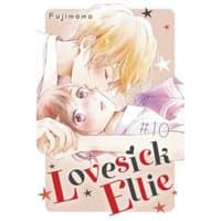 Manga "Lovesick Ellie. 10" cover featuring a blonde boy and a girl with glasses, surrounded by stars and pastel colors.