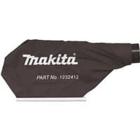 Black Makita dust bag with white logo and part number, designed for UB1103/DUB185/186 blowers, cylindrical nozzle.