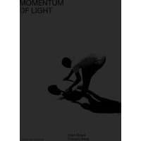 "Momentum of Light" book by Lars Muller, dark cover with silhouette of person bending, minimalist design.