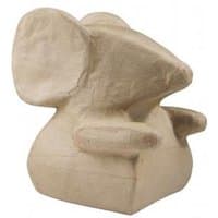 Papier-mâché mouse by Decopatch with large ears, pointed nose, and smooth beige surface.