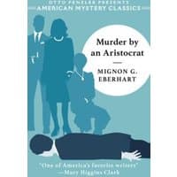 Book cover of "Murder by an Aristocrat" featuring silhouettes of four people and a figure lying on the ground.