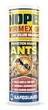 NOPE! Ant Killer Powder 500g canister with blue and yellow label, ant graphic, and mess-free elimination features.