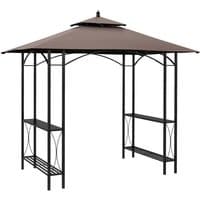 Outsunny BBQ Tent Canopy Gazebo with Side Tables - Coffee - image 2