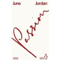 "White book cover with red cursive 'Passion' and author name 'June Jordan' in red text, Penguin logo at bottom."