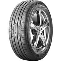 Pirelli Scorpion Verde All-Season tire, 275/45 R21, black tread, rim protection, sleek design with detailed grooves.