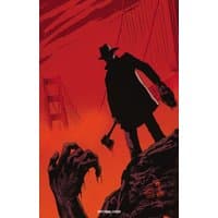 Comic book "Seduction of the Innocent" with a silhouetted figure holding an axe against a red background.