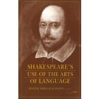 Brown book cover featuring Shakespeare portrait, titled "Shakespeare's Use of the Arts of Language" by Paul Dry Books, Inc.