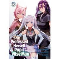 Manga "She Professed Herself Pupil of the Wise Man Vol. 12" with three anime characters in fantasy attire on the cover.