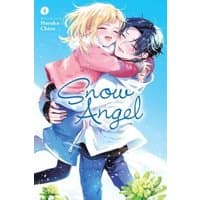 "Snow Angel Vol. 4 manga cover, features two characters hugging in snow, one with blonde hair, the other with dark hair."