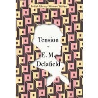 Geometric patterned book cover of "Tension" by E.M. Delafield with silhouette cutout.