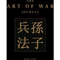 "The Art of War Journal by Amber Books Ltd, black cover with gold Chinese characters and English title."