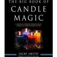 "The Big Book of Candle Magic" book cover with colorful lit candles and dark background.