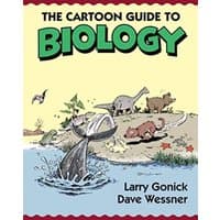"The Cartoon Guide to Biology" book with illustrated animals and a whale tail on the cover.