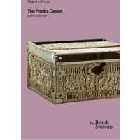"The Franks Casket book with beige cover, featuring an ornate carved box image, published by British Museum Press."