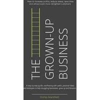 "The Grown-Up Business" book by Filament Publishing, black cover with vertical ladder graphic and white text.