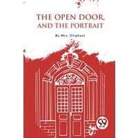 Red and white book cover of "The Open Door, and the Portrait" featuring an ornate door illustration by Double 9 Books LLP.