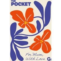 "The Pocket Cambridge" book with bold orange flowers and blue leaves on a cream cover.