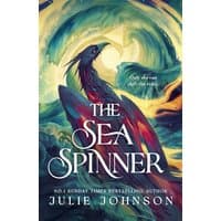 "The Sea Spinner" book by Penguin Books Ltd, features a colorful phoenix against a swirling ocean backdrop.