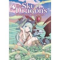 Manga cover: "The Skull Dragon's Precious Daughter Vol. 4" featuring a girl with blue hair and a hat, surrounded by nature.