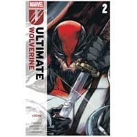 Comic book cover, "Ultimate Wolverine Vol. 2" by Marvel, featuring Wolverine with claws extended, red and black costume.