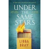 "Under the Same Stars book cover with burning matchbox and map background, by Libba Bray"