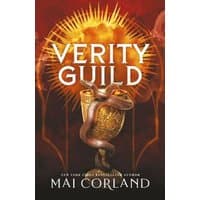 "Verity Guild" book by Penguin Books Ltd, features a snake coiled around a golden chalice against a fiery background.