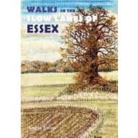 "Walks in the Slow Lanes of Essex book with landscape cover featuring a large tree and fields under a blue sky"
