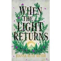 "When the Light Returns" book by Amazon Publishing, green foliage and purple flowers on cover with sun illustration.