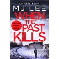 "When the Past Kills" book by Canelo, red title over snowy road scene with a solitary figure walking toward distant buildings.
