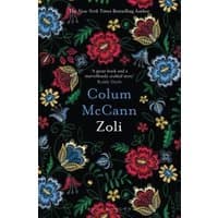 "Zoli" book by Bloomsbury, black cover with colorful floral pattern and white text.
