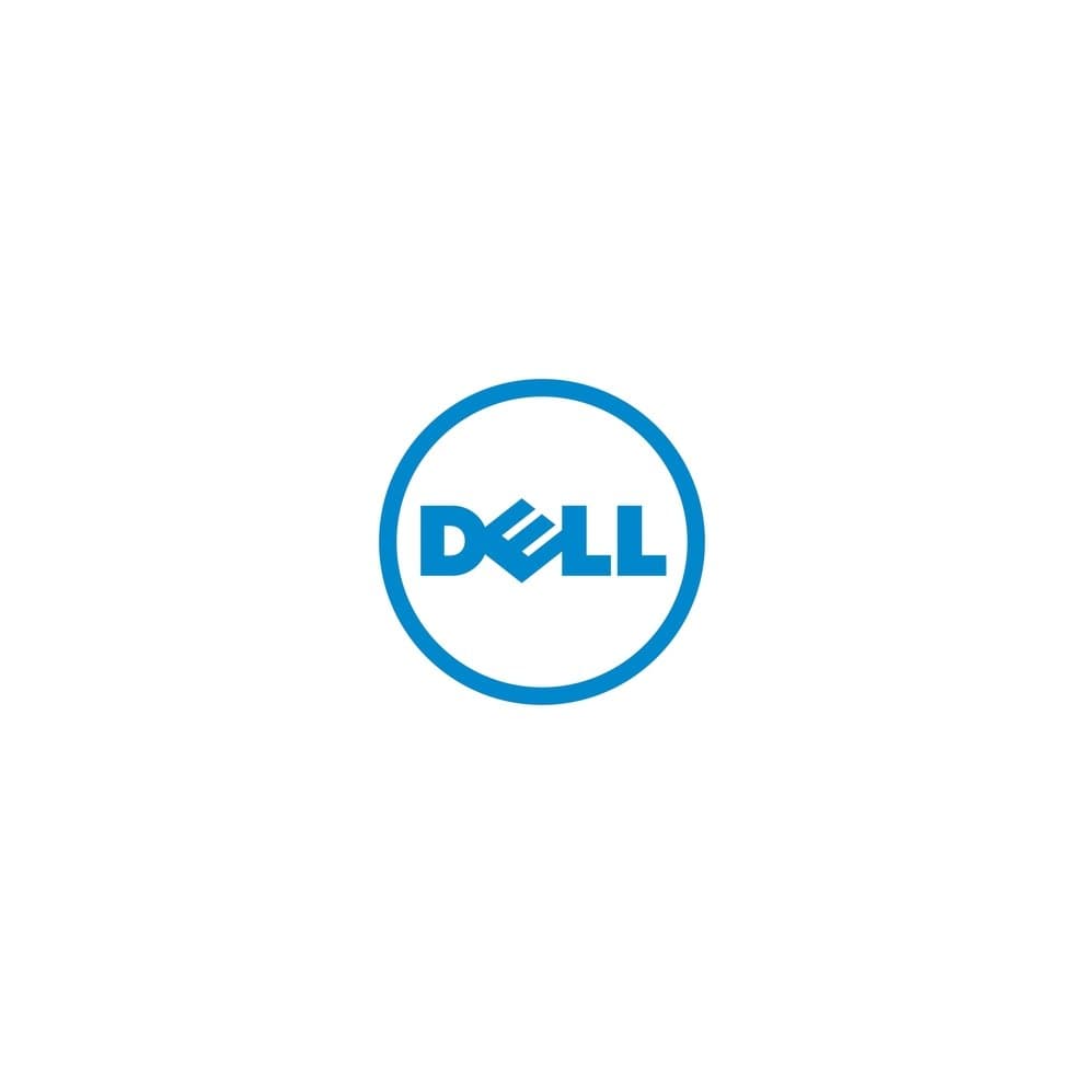 Black briefcase by Dell, designed for 15-inch laptops, featuring a sleek exterior, durable material, and a prominent blue Dell logo on the front.