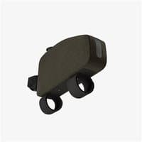 Olive Brooks Scape Top Tube Bag with bolts, rectangular shape, reflective strip, and dual mounting straps.